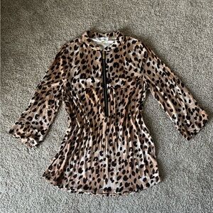 Leopard Print Long Sleeve Top Size X/S